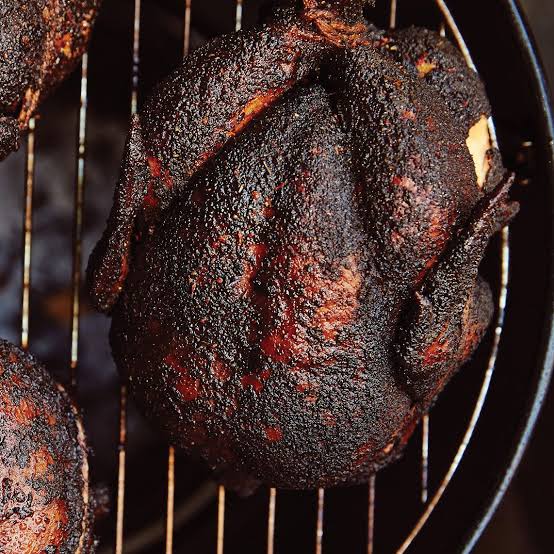 Fire grilled smoked BBQ chicken plate