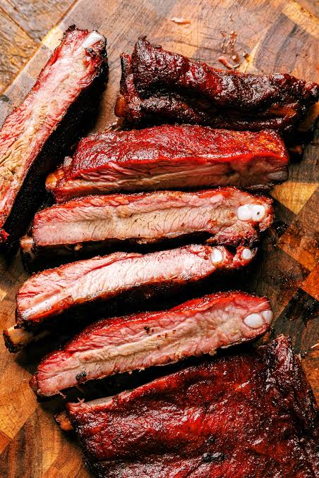 St Louis style BBQ ribs with smoky glaze
